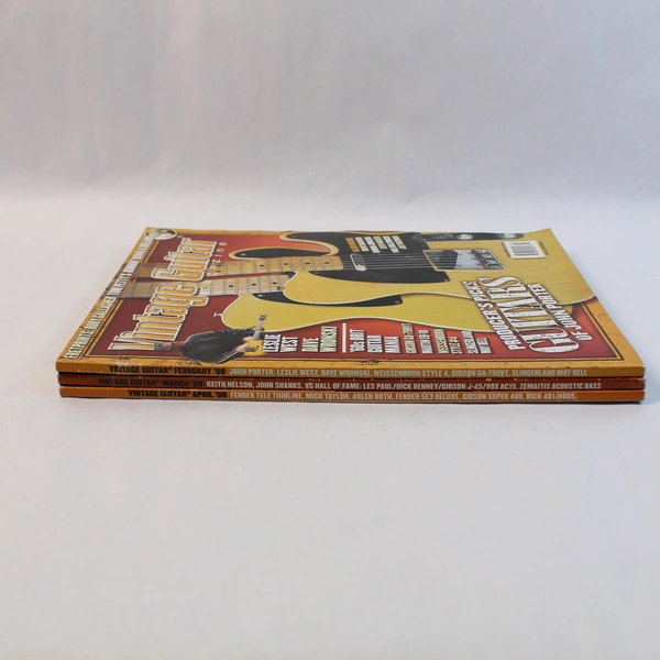 Lot of 3 Vintage Guitar Magazines Feb-Apr 2008 Alan & Cleo Greenwood