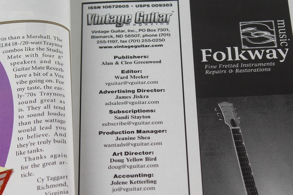 Lot of 3 Vintage Guitar Magazines Feb-Apr 2008 Alan & Cleo Greenwood