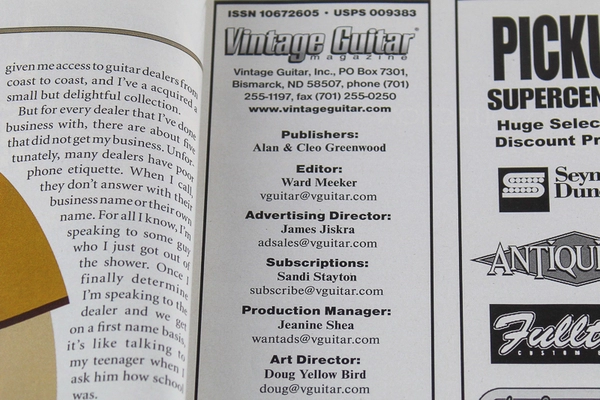 Vintage Guitar Magazine Jan 2008 Doug Fieger PRS Guitars Vol 22 No 3