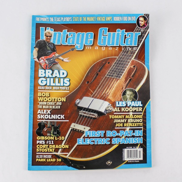 Vintage Guitar Magazine July 2008 Brad Gillis Bob Wootton Good Condition