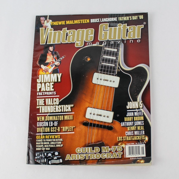 Vintage Guitar Magazine Aug 2008 Jimmy Page Fretprints Collectible Issue