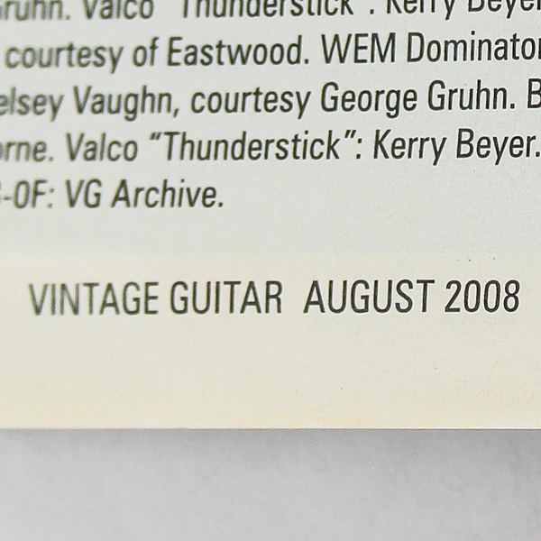 Vintage Guitar Magazine Aug 2008 Jimmy Page Fretprints Collectible Issue