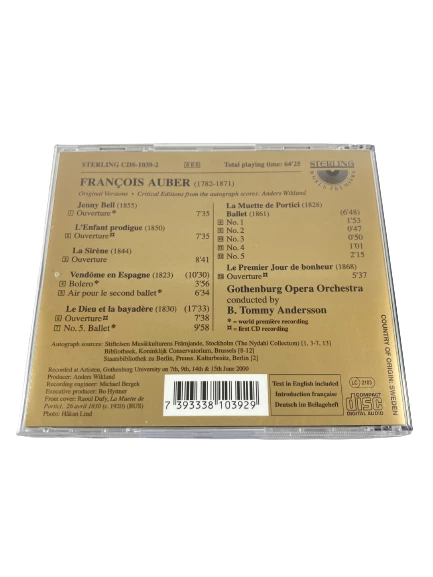 Francois Auber Ouvertures Et Ballets Rares CD - Gothenburg Opera Orchestra
