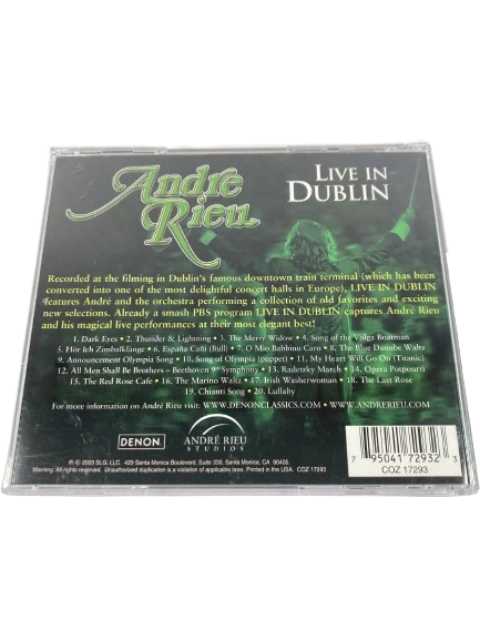 Andre Rieu Live in Dublin CD Denon COZ 17293 Classical Music Pre-Owned