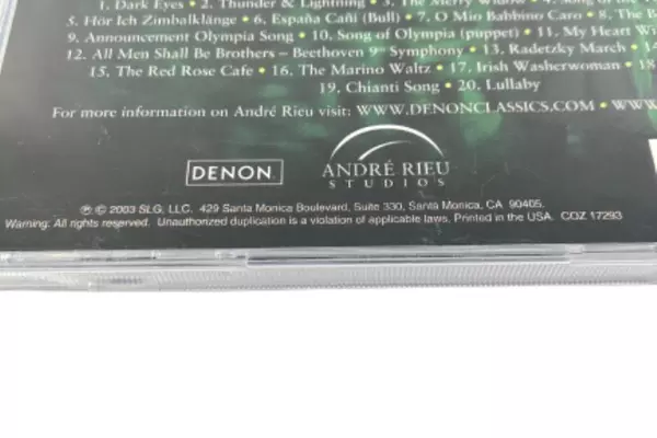 Andre Rieu Live in Dublin CD Denon COZ 17293 Classical Music Pre-Owned