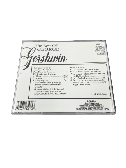 The Best of George Gershwin Vol 3 CD 1992 Madacy Music Group - Good Condition