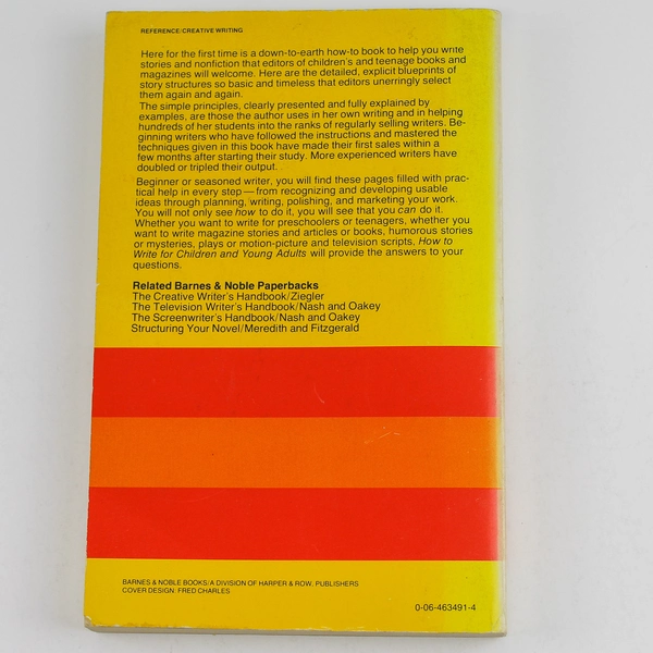 How To Write For Children & Young Adults by Jane Fitz-Randolph 1980