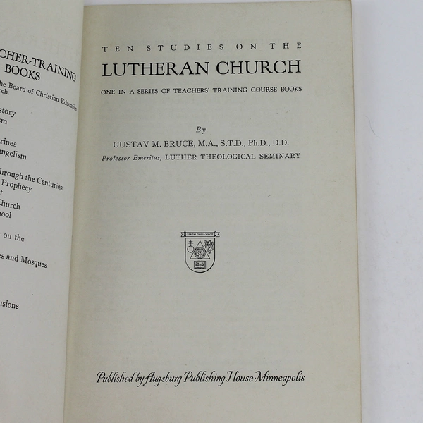 10 Studies On The Lutheran Church Gustav M Bruce 1953 Augsburg Publishing House