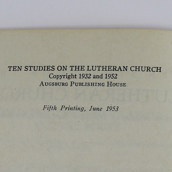 10 Studies On The Lutheran Church Gustav M Bruce 1953 Augsburg Publishing House
