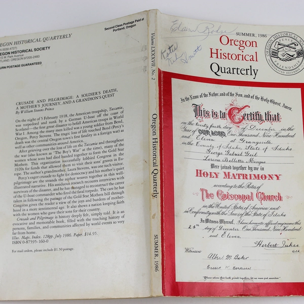 Oregon Historical Quarterly Summer 1986 - Oregon Historical Society Paperback