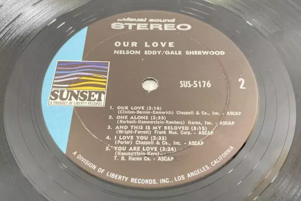 Nelson Eddy & Gale Sherwood "Our Love" LP Vinyl Record SUS5176 Liberty