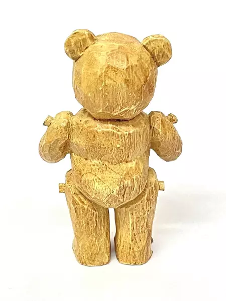 1991 Franklin Mint Carved Wood Teddy Bear Figurine - Pre-Owned, Chip on Foot
