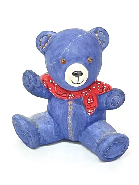 1991 Franklin Mint Bandana Teddy Bear Figurine - Americana Collection