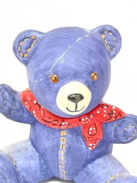 1991 Franklin Mint Bandana Teddy Bear Figurine - Americana Collection