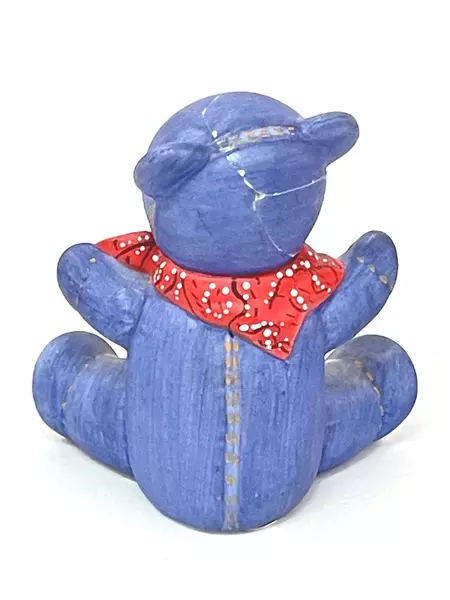 1991 Franklin Mint Bandana Teddy Bear Figurine - Americana Collection