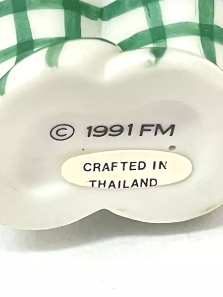 1991 Franklin Mint Gingham Teddy Bear Figurine Americana 2.75" Collectible