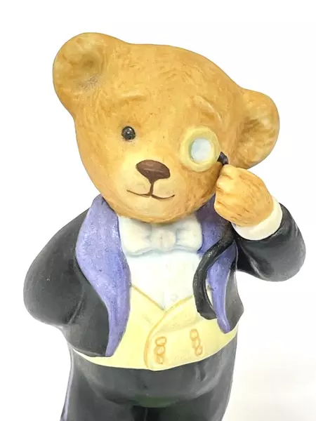 1986 Franklin Mint Reggie Bruin Teddington Bear Porcelain Figurine 3.5"