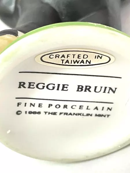 1986 Franklin Mint Reggie Bruin Teddington Bear Porcelain Figurine 3.5"