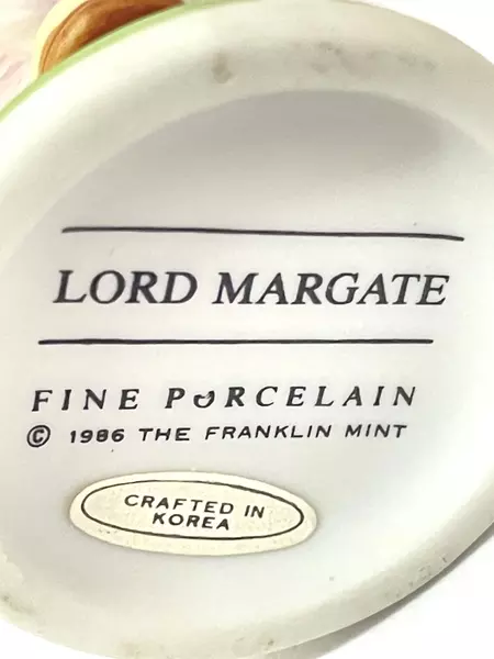 1986 Franklin Mint Teddington Bear Lord Margate Porcelain Figurine 3.75"