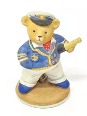 1986 Franklin Mint Commander Teddington Bear Porcelain Figurine 3.5" Collectible