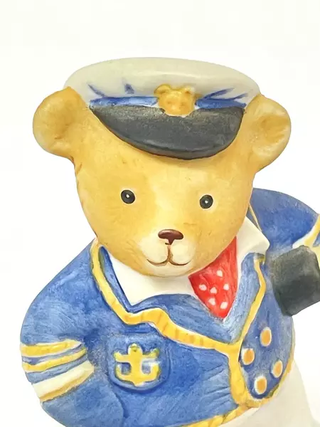 1986 Franklin Mint Commander Teddington Bear Porcelain Figurine 3.5" Collectible