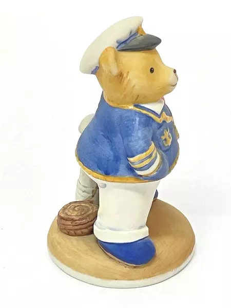 1986 Franklin Mint Commander Teddington Bear Porcelain Figurine 3.5" Collectible