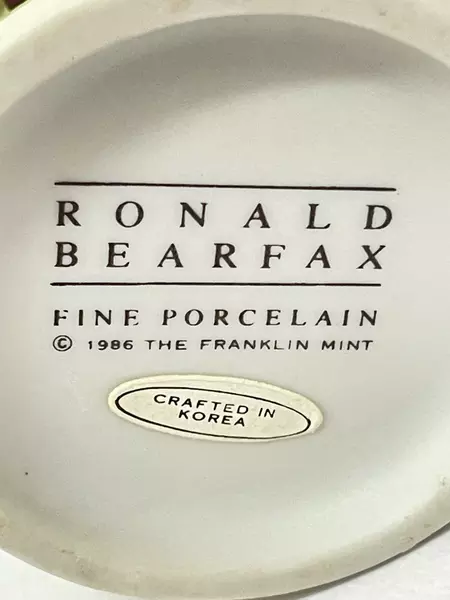 1986 Franklin Mint Ronald Bearfax Teddington Bear Porcelain Figurine 3"