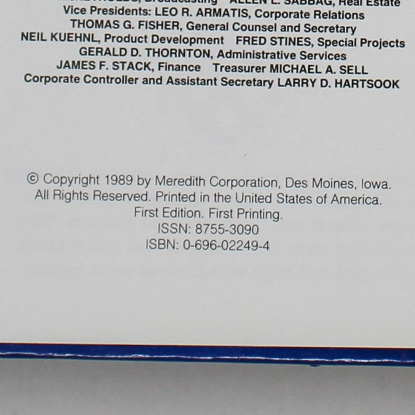 Better Homes And Gardens 1989 Best Recipes Yearbook 1989 Meredith First Edition