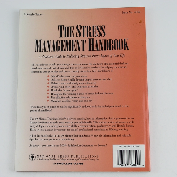 The Stress Management Handbook by National Press 1995 - Good Condition