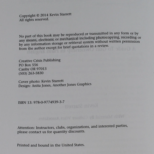 Understanding Oregon's Gun Laws by Kevin Starrett 2014 Paperback - Good