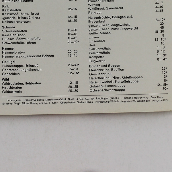 Silit Sicomatic Cookbook 1971 Vintage Cooking Guide & Recipes - Good Condition