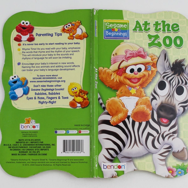 At The Zoo Sesame Street Beginnings 2009 Children's Board Book