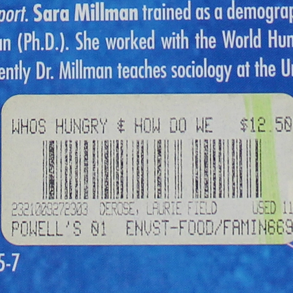 Who's Hungry Food Shortage Poverty & Deprivation by DeRose Messer Millman PB