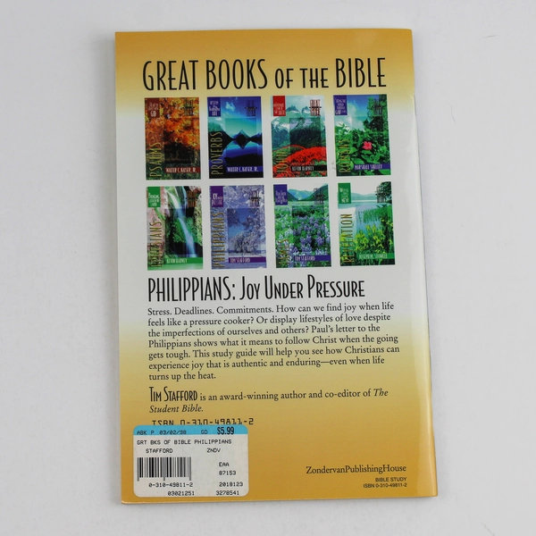 Joy Under Pressure: Philippians by Tim Stafford, 1995 Zondervan PB