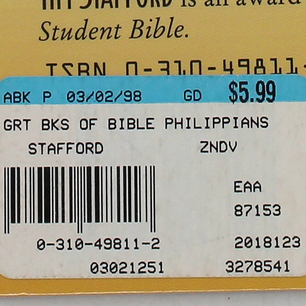 Joy Under Pressure: Philippians by Tim Stafford, 1995 Zondervan PB