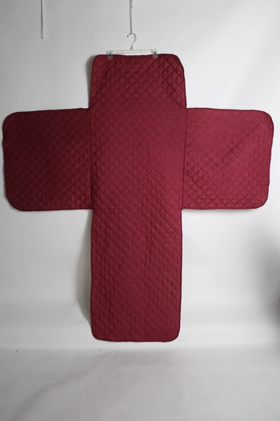 Dolly Madison Burgundy Chair Slipcover 70x65" - Pre-owned with Tear