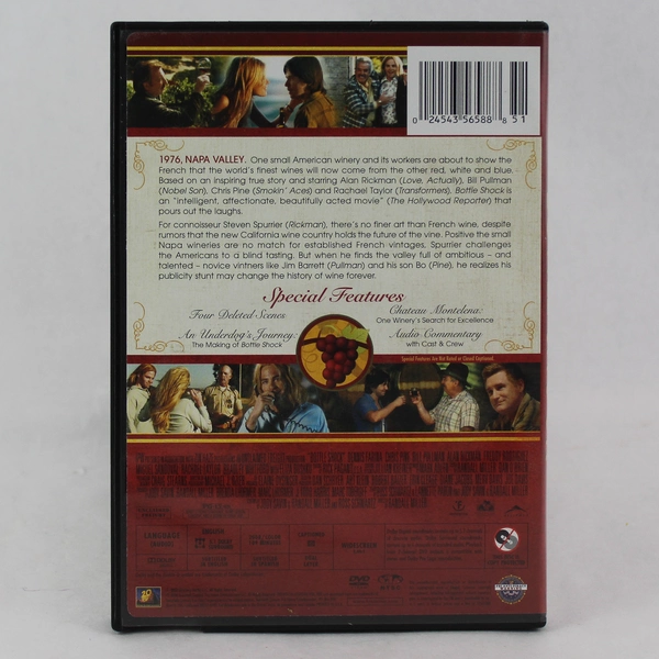 DVD Bottle Shock 2008 Dennis Farina Chris Pine - Good Condition, Classic Film