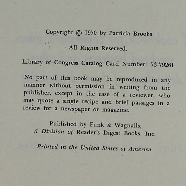 Meals That Can Wait Patricia Brooks 1970 Funk And Wagnalls Hardcover Dust Jacket