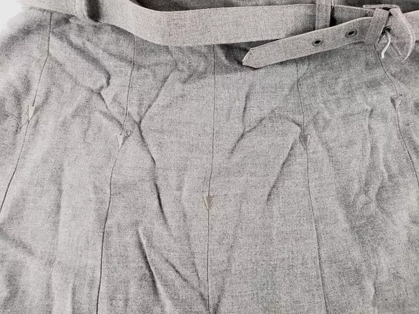 Vintage Bender Glick Women's Gray Fit & Flare Belted Skirt Size 12