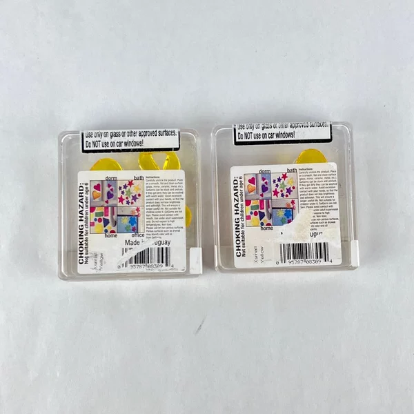 Lot of 2 Gel Gems Yellow Awareness Ribbon Window Clings NIP XSmall 1.75"