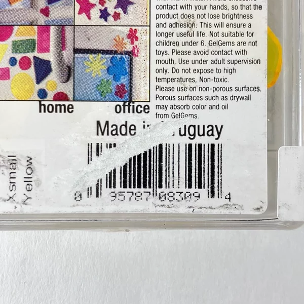 Lot of 2 Gel Gems Yellow Awareness Ribbon Window Clings NIP XSmall 1.75"