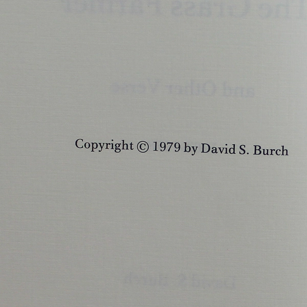 The Grass Farmer by David S. Burch Signed Poetry Book 1979 Hardcover