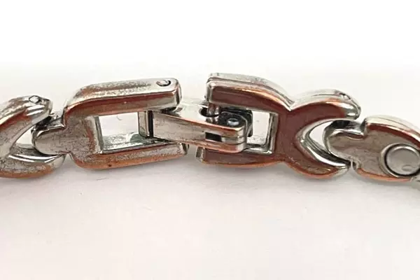 Lot of 2 Silver Tone Rhinestone Bracelets 7.25" Spiral Dot Pattern