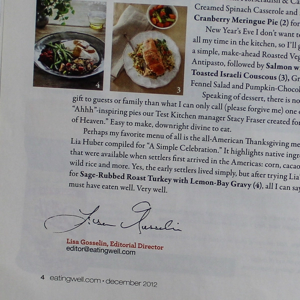 Eating Well Easy Holiday Recipes Magazine Dec 2012 - 30 Min Dinners
