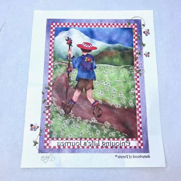 Jody Red Hat Sisterhood Iron-On Transfer "Enjoying Life's Journey" 11.5"x9.25"