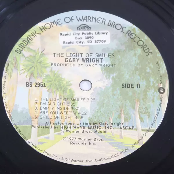 Gary Wright The Light of Smiles Vinyl Album 1977 Warner Bros - Pre-owned