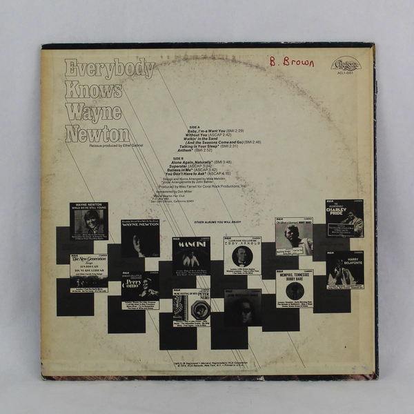 Everybody Knows Wayne Newton 1974 Vinyl Record Album RCA Used As-Is 33RPM