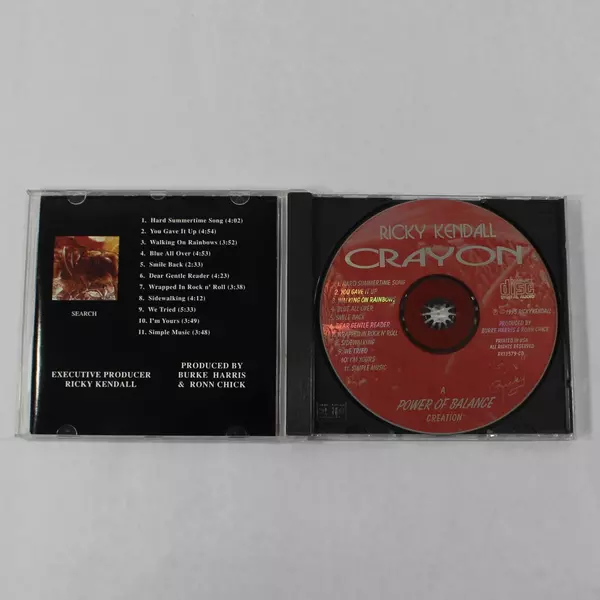 Ricky Kendall Crayon CD 1995 Pop Rock BMI Records Good Condition, As-Is