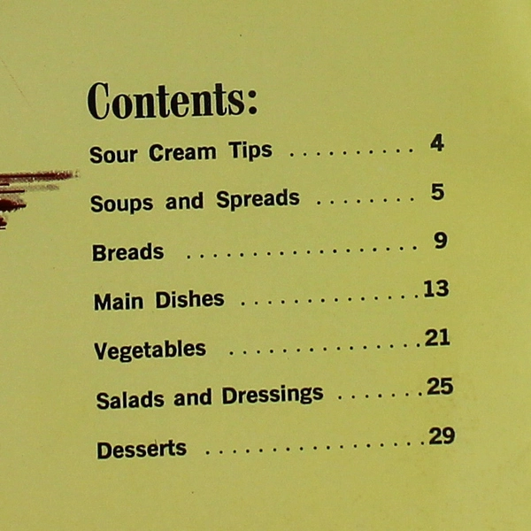 Modern Sour Cream Recipes Book by American Dairy Association Good Condition