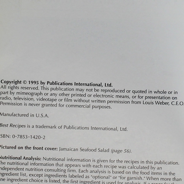 Best Recipes Lite Bites Cookbook 1995 - Cool & Healthy Recipes, Good Cond.